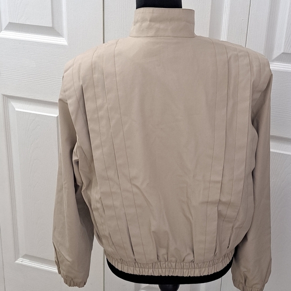 Nordstrom Point Of View Beige Mock Neck Jacket   Size L - Picture 5 of 11